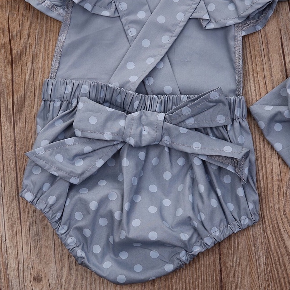 Ava Polka Dot Denim Romper - Picture 6 of 7